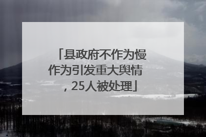 县政府不作为慢作为引发重大舆情，25人被处理