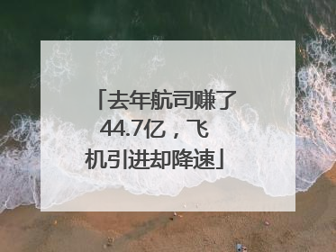 去年航司赚了44.7亿，飞机引进却降速