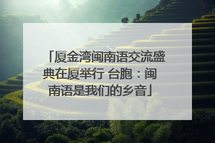 厦金湾闽南语交流盛典在厦举行 台胞：闽南语是我们的乡音