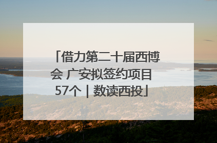 借力第二十届西博会 广安拟签约项目57个｜数读西投
