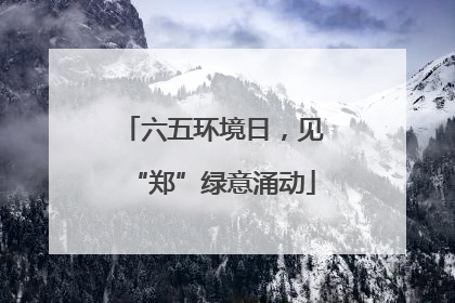 六五环境日，见“郑”绿意涌动