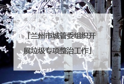 兰州市城管委组织开展垃圾专项整治工作