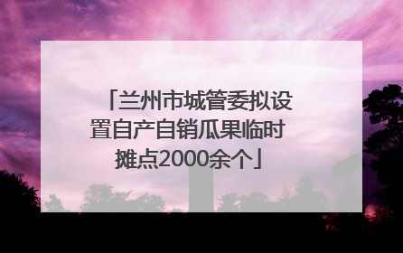 兰州市城管委拟设置自产自销瓜果临时摊点2000余个