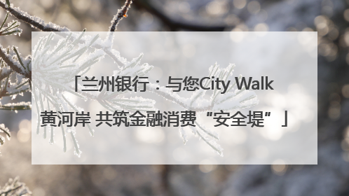 兰州银行：与您City Walk黄河岸 共筑金融消费“安全堤”