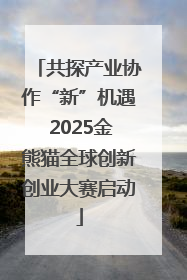 共探产业协作“新”机遇 2025金熊猫全球创新创业大赛启动