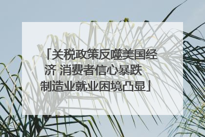 关税政策反噬美国经济 消费者信心暴跌 制造业就业困境凸显