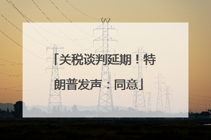 关税谈判延期！特朗普发声：同意