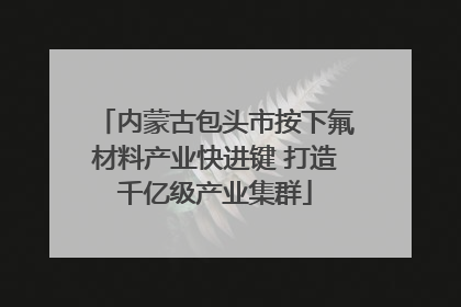 内蒙古包头市按下氟材料产业快进键 打造千亿级产业集群