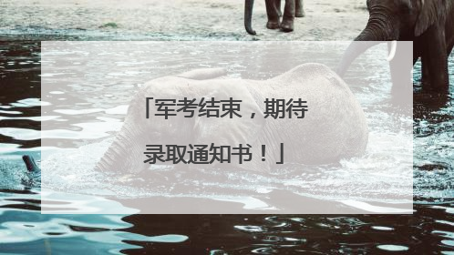 军考结束，期待录取通知书！