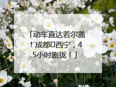动车直达若尔盖！成都⇄西宁，4.5小时跑拢！