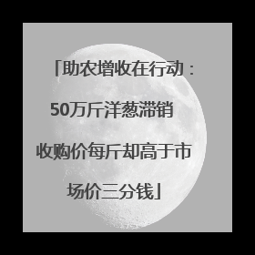 助农增收在行动：50万斤洋葱滞销 收购价每斤却高于市场价三分钱