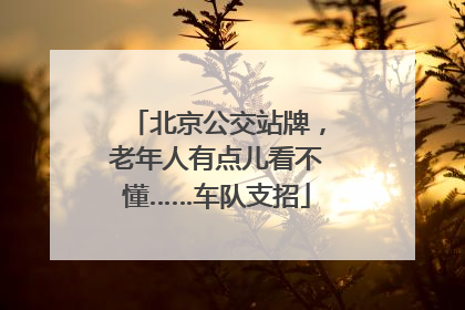 北京公交站牌，老年人有点儿看不懂……车队支招