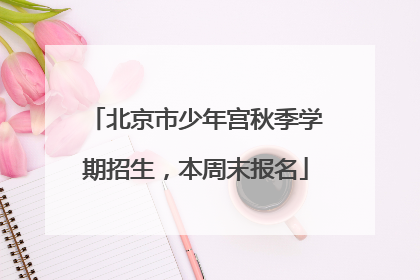 北京市少年宫秋季学期招生，本周末报名