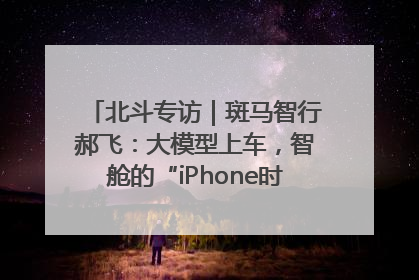 北斗专访｜斑马智行郝飞：大模型上车，智舱的“iPhone时刻”何时到来