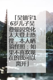 吴镇宇16岁儿子吴费曼因变化太大登上热搜，本人晒搞怪照：如果不喜欢现在的我可以离开