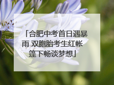 合肥中考首日遇暴雨 双胞胎考生红帐篷下畅谈梦想