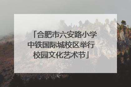 合肥市六安路小学中铁国际城校区举行校园文化艺术节