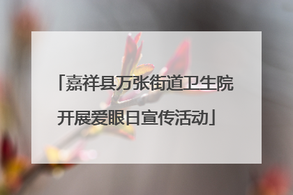 嘉祥县万张街道卫生院开展爱眼日宣传活动