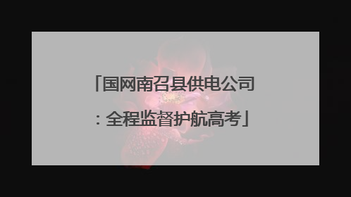 国网南召县供电公司：全程监督护航高考