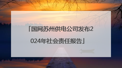 国网苏州供电公司发布2024年社会责任报告