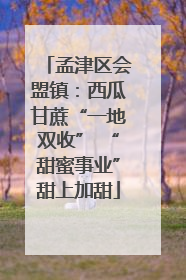孟津区会盟镇：西瓜甘蔗“一地双收” “甜蜜事业”甜上加甜