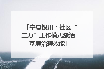 宁夏银川：社区“三力”工作模式激活基层治理效能