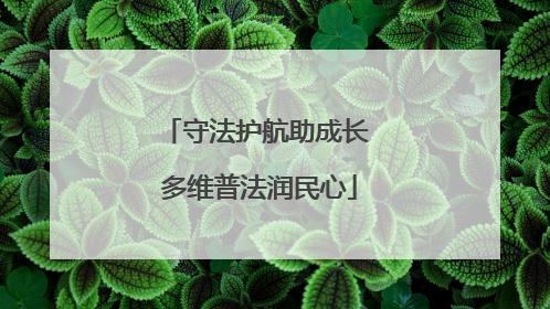 守法护航助成长 多维普法润民心