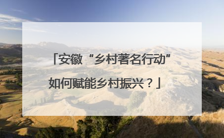 安徽“乡村著名行动”如何赋能乡村振兴？