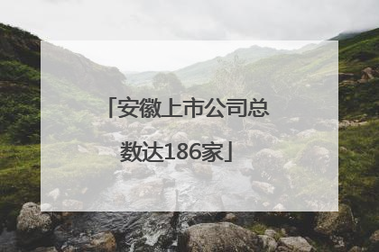 安徽上市公司总数达186家