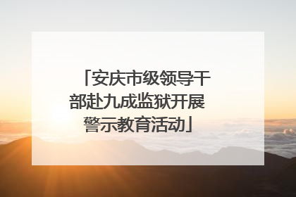 安庆市级领导干部赴九成监狱开展警示教育活动