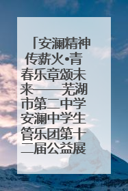 安澜精神传薪火•青春乐章颂未来——芜湖市第二中学安澜中学生管乐团第十二届公益展演圆满举行