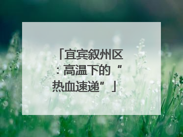 宜宾叙州区：高温下的“热血速递”