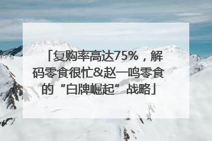复购率高达75%，解码零食很忙&赵一鸣零食的“白牌崛起”战略