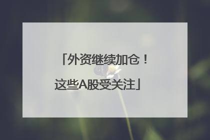 外资继续加仓！这些A股受关注