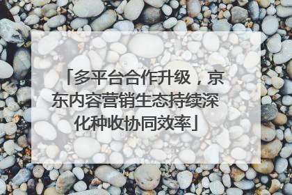 多平台合作升级，京东内容营销生态持续深化种收协同效率