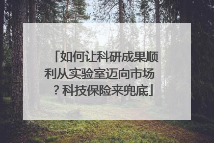 如何让科研成果顺利从实验室迈向市场？科技保险来兜底