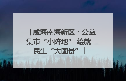 威海南海新区：公益集市“小阵地” 绘就民生“大图景”