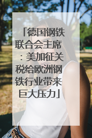 德国钢铁联合会主席：美加征关税给欧洲钢铁行业带来巨大压力