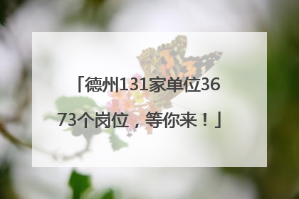 德州131家单位3673个岗位，等你来！