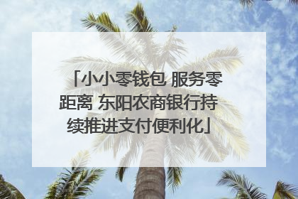 小小零钱包 服务零距离 东阳农商银行持续推进支付便利化