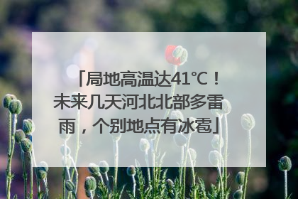 局地高温达41℃！未来几天河北北部多雷雨，个别地点有冰雹