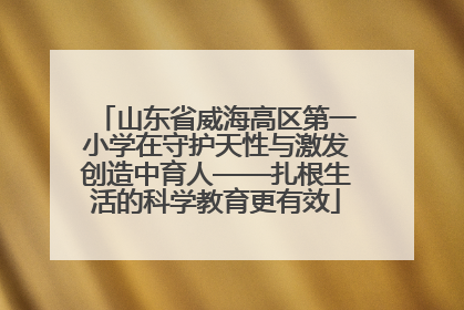 山东省威海高区第一小学在守护天性与激发创造中育人——扎根生活的科学教育更有效