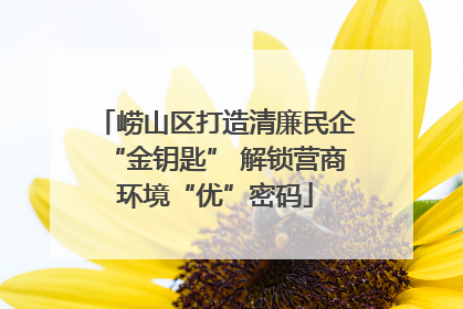 崂山区打造清廉民企“金钥匙” 解锁营商环境“优”密码