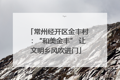 常州经开区金丰村：“和美金丰” 让文明乡风吹进门