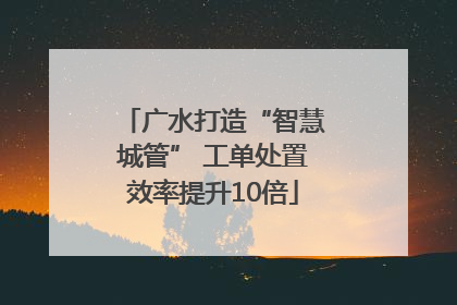 广水打造“智慧城管” 工单处置效率提升10倍