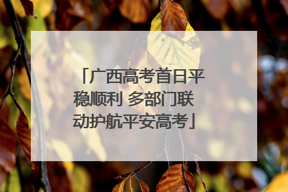 广西高考首日平稳顺利 多部门联动护航平安高考