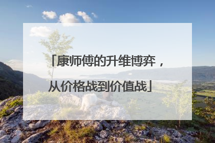 康师傅的升维博弈，从价格战到价值战