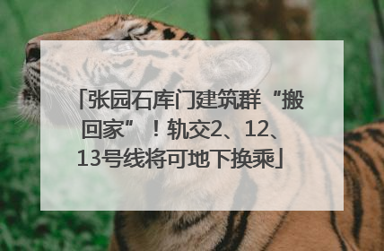 张园石库门建筑群“搬回家”！轨交2、12、13号线将可地下换乘