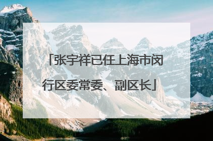 张宇祥已任上海市闵行区委常委、副区长