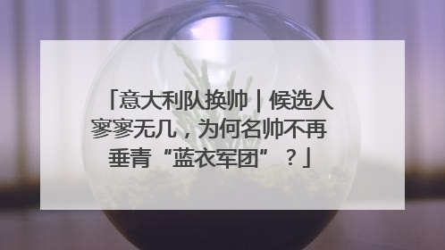 意大利队换帅｜候选人寥寥无几，为何名帅不再垂青“蓝衣军团”？